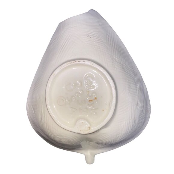 Leaf-Shaped Pearlized Iridescent Ceramic Bowl By Cal Style 2232 USA Mid-Century - Picture 8 of 11